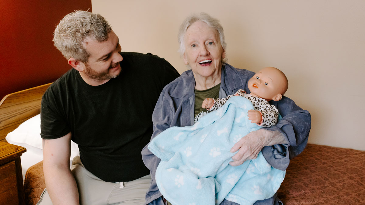 Elder with Caregiver at Highland Court Rehabilitation and Resident Center