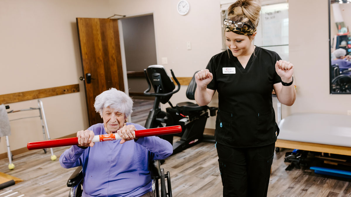 Therapist Working at Highland Court Rehabilitation and Resident Center